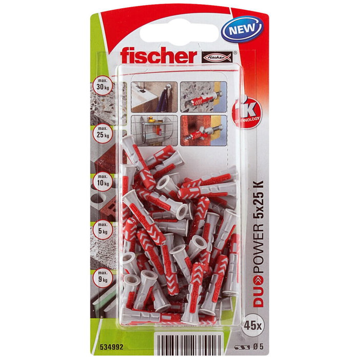 Fischer DuoPower 534992 Chevilles Ø 5 x 25 mm Nylon (45 Unités)
