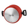 Fagor Olla avec couvercle rouge Ø20 x 10 cm aluminium foré 4 mm antiadhésif double couche Xylan Plus induction