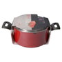 Fagor Olla avec couvercle rouge Ø20 x 10 cm aluminium foré 4 mm antiadhésif double couche Xylan Plus induction