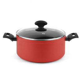 Fagor Olla avec couvercle rouge Ø24 x 11 cm - Aluminium antiadhésif 4 mm, induction, Fagor