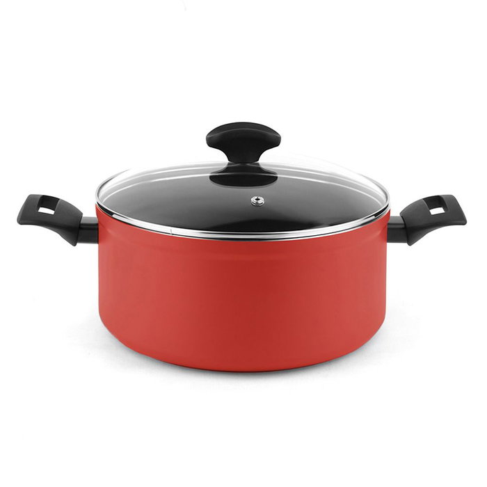 Fagor Olla avec couvercle rouge Ø24 x 11 cm - Aluminium antiadhésif 4 mm, induction, Fagor Fagor Olla avec couvercle rouge Ø24 x 11 cm - Aluminium antiadhésif 4 mm, induction, Fagor