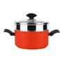 Fagor Olla avec couvercle et panier vapeur rouge aluminium Ø20 x 10 cm, induction