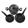 Fagor Vivant Kit 2 poêles + 1 casserole Ø20/24 cm, aluminium forgé 3 mm, noir, revêtement antiadhésif, induction