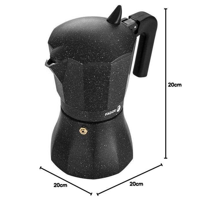Cafetière Italienne Fagor TIRAMISU 6 Noir Aluminium Cafetière Italienne Fagor TIRAMISU 6 Noir Aluminium
