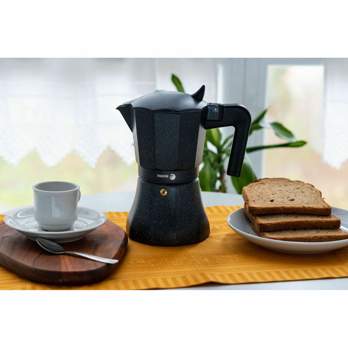 Cafetière Italienne Fagor TIRAMISU 6 Noir Aluminium Cafetière Italienne Fagor TIRAMISU 6 Noir Aluminium