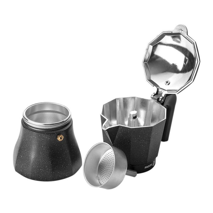 Fagor Tiramisu Cafetera à expresso en aluminium 9 tasses noir Fagor Tiramisu Cafetera à expresso en aluminium 9 tasses noir