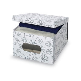 Domo Pack Living Bon Ton - Boîte de rangement pour vêtements vinyle blanc 39 x 50 x 24 cm