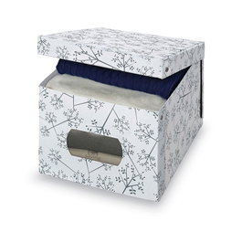 Domo Pack Living Boîte de rangement pour vêtements Bon Ton XL 42 x 50 x 31 cm Blanc