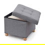 Pouf Domopak Living Gris 38 x 38 x 34 cm Polyester