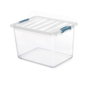 Domo Pack Living Boîte de rangement transparente 20 L avec poignées ergonomiques 39 x 29 x 25,5 cm
