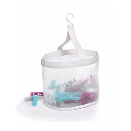 Domo Pack Living Panier à pinces pliable en plastique transparent avec 20 pinces 20 x 20 x 19 cm