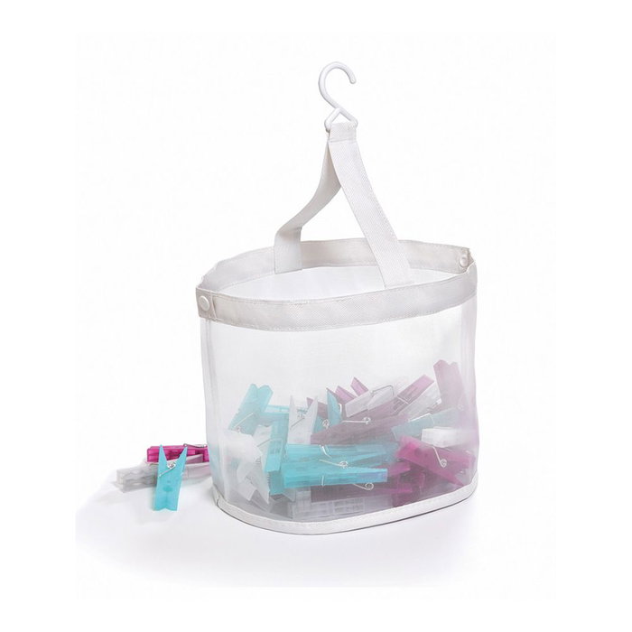 Domo Pack Living Panier à pinces pliable en plastique transparent avec 20 pinces 20 x 20 x 19 cm Domo Pack Living Panier à pinces pliable en plastique transparent avec 20 pinces 20 x 20 x 19 cm