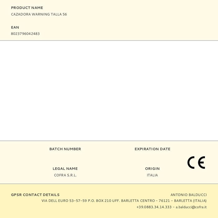 Cofra Veste Cofra Warning Jaune Taille 56 Cofra Veste Cofra Warning Jaune Taille 56