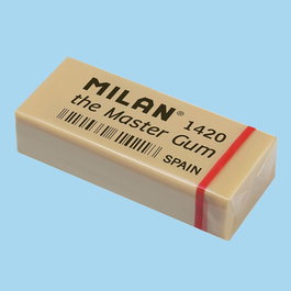 Milan Master Gum - Gomme mie de pain synthétique 5,5 cm - Blister 2 unités - Beige - Idéale dessin graphite fusain