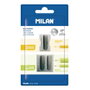 Milán Kit de 2 taille-crayons en aluminium gris