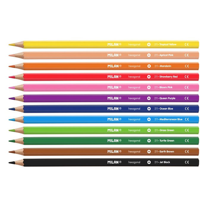 Milán Pack de 12 crayons de couleur