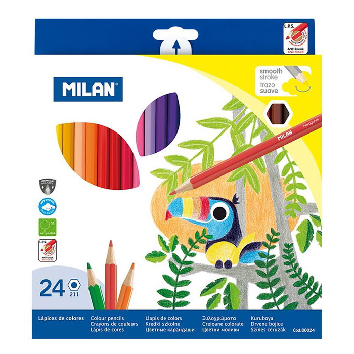 Milan Crayons 24 Pièces Multicouleur