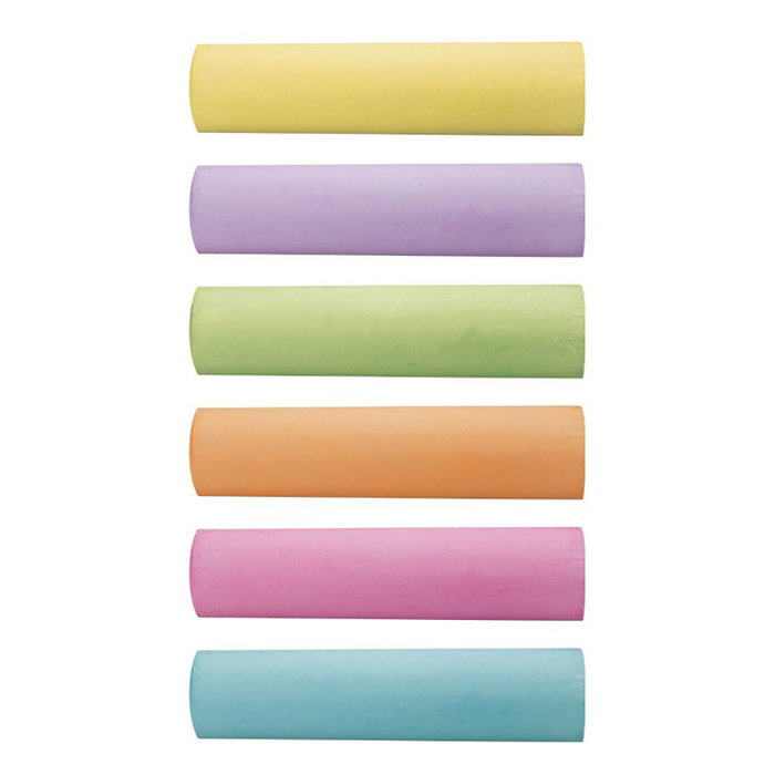Milan Lot de 6 craies de couleur maxi anti-poussière Ø 2,5 x 10 cm pour école Milan Lot de 6 craies de couleur maxi anti-poussière Ø 2,5 x 10 cm pour école