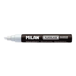 Milán Marqueur effaçable Fluoglass blanc, pointe biseautée 2 - 4 mm