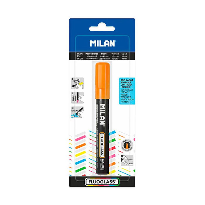 Milán Marqueur effaçable Fluoglass orange 2 - 4 mm Milán Marqueur effaçable Fluoglass orange 2 - 4 mm