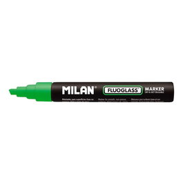 Milán Marqueur effaçable Fluoglass vert, pointe biseautée 2-4 mm
