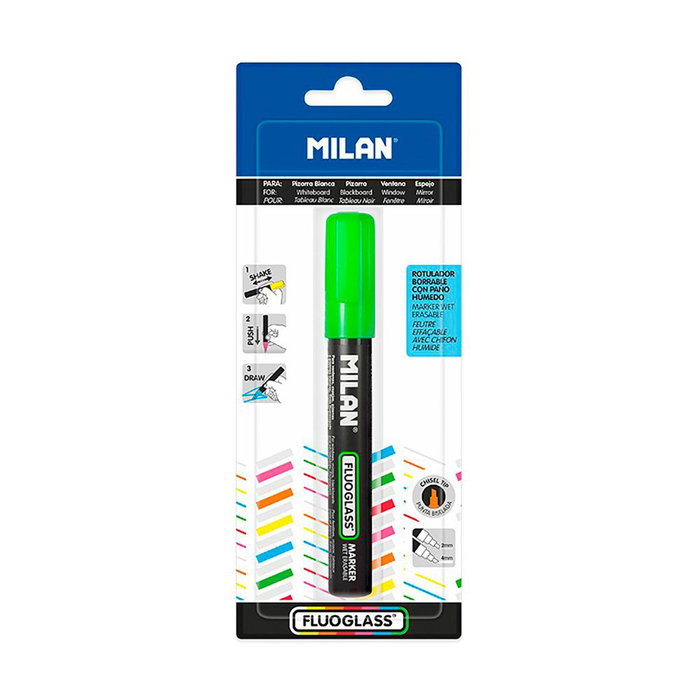 Milán Fluoglass Marqueur Effaçable Vert 2-4 mm Milán Fluoglass Marqueur Effaçable Vert 2-4 mm
