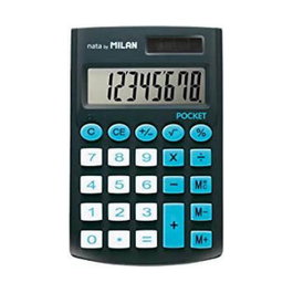 Milán Calculatrice de poche noire 8 chiffres avec housse