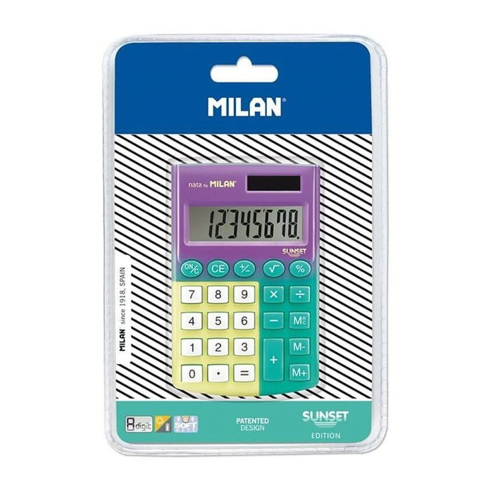 Milan Calculatrice de poche Pocket Sunset 8 chiffres Couleurs tendance