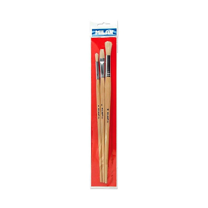 Milán Lot de 3 pinceaux pour huile et acrylique série 512 et 522 Milán Lot de 3 pinceaux pour huile et acrylique série 512 et 522