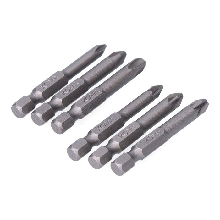 Koma Tools Lot de 6 embouts Phillips et Pozidrive 50 mm Koma Tools Lot de 6 embouts Phillips et Pozidrive 50 mm