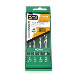 Koma Tools Jeu de 4 forets Widia standard Ø 10 x 120 mm