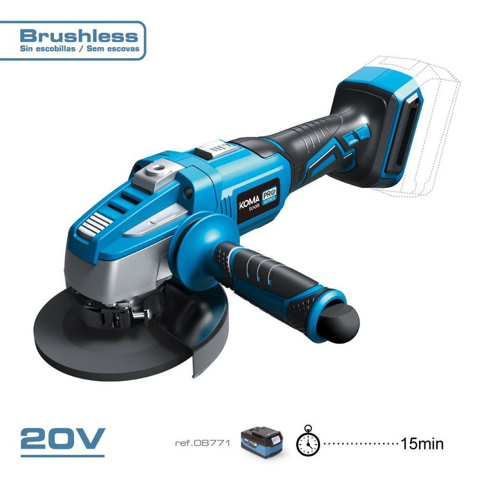 Meuleuse d'angle Koma Tools 4 Ah 20 V 125mm Meuleuse d'angle Koma Tools 4 Ah 20 V 125mm