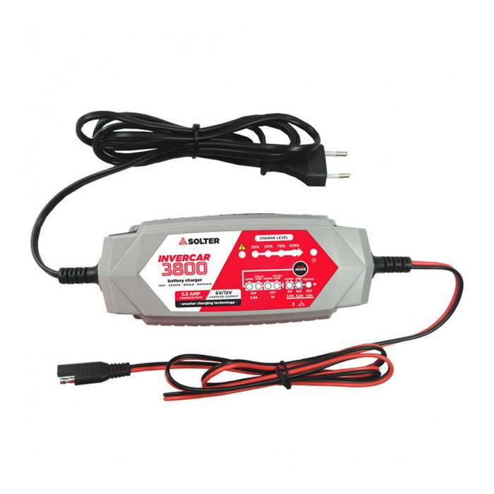 Solter Invercar 3800 Chargeur intelligent de batteries 6/12V 3.5A pour voitures et motos