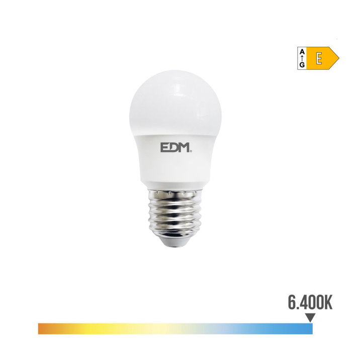 Edm Ampoule LED sphérique E27 8,5 W 1000 lm 6400 K lumière froide Edm Ampoule LED sphérique E27 8,5 W 1000 lm 6400 K lumière froide