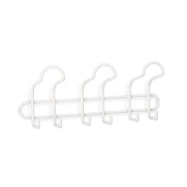 Inofix Porte-manteau mural en acier 3 crochets triple blanc mat 130x310x84 mm