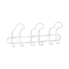 Inofix Porte-manteau en acier blanc mat avec 3 crochets triples