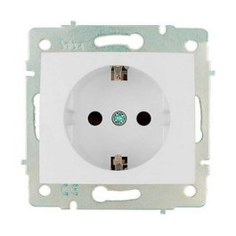 Solera Base bipolaire Schuko 16A 250V avec obturateur série Europa Solera ERP60 blanc