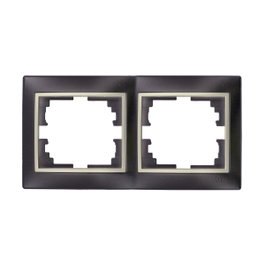 Solera Cadre pour 2 éléments horizontal noir et anneau perle Europa