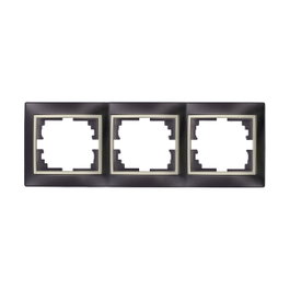Solera Cadre horizontal pour 3 éléments noir et anneau perle Europa erp73nu