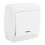 Solera Mur02ILU Conmutateur Unipolaire avec Indicateur Lumineux - Surface Mural 74 x 72 x 28 mm - 10A 250V Blanc