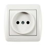 Solera Socle de prise 2P avec obturateur blanc
