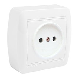 Solera MUR07U Base fixe 2 pôles avec obturateur 74x72x28 mm blanc pour surface murale