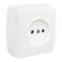 Solera MUR07U Base fixe 2 pôles avec obturateur 74x72x28 mm blanc pour surface murale
