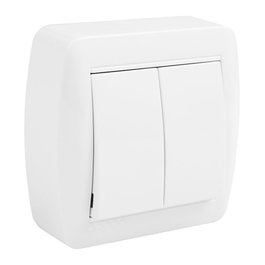 Solera Mur12U Double Commutateur Mural Surface 74 x 72 x 28 mm Blanc Polipropylène 10A 250V