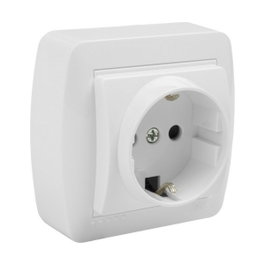 Solera Socle de prise mur60u Bipolaire Blanc 16 A Surface