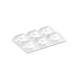 Inofix Goutte autoadhésive protectrice antidérapante transparente 20,5 x 20,5 mm x 7,6 mm lot de 6 blister PVC flexible