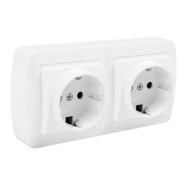 Solera MUR66U Base double 2P+T/TL 16A 250V blanc surface murale 148x72x42 mm