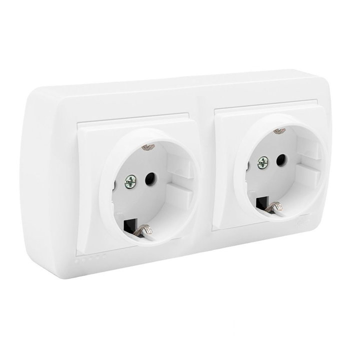 Solera MUR66U Base double 2P+T/TL 16A 250V blanc surface murale 148x72x42 mm Solera MUR66U Base double 2P+T/TL 16A 250V blanc surface murale 148x72x42 mm