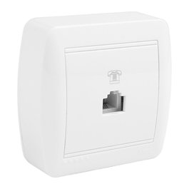 Solera MUR84U Prise téléphonique RJ11 4 voies blanc mural 74x72x28 mm