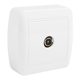 Solera MUR94U Prise de signal TV unique blanc 74x72x28mm avec entrées 10x12/16/22mm
